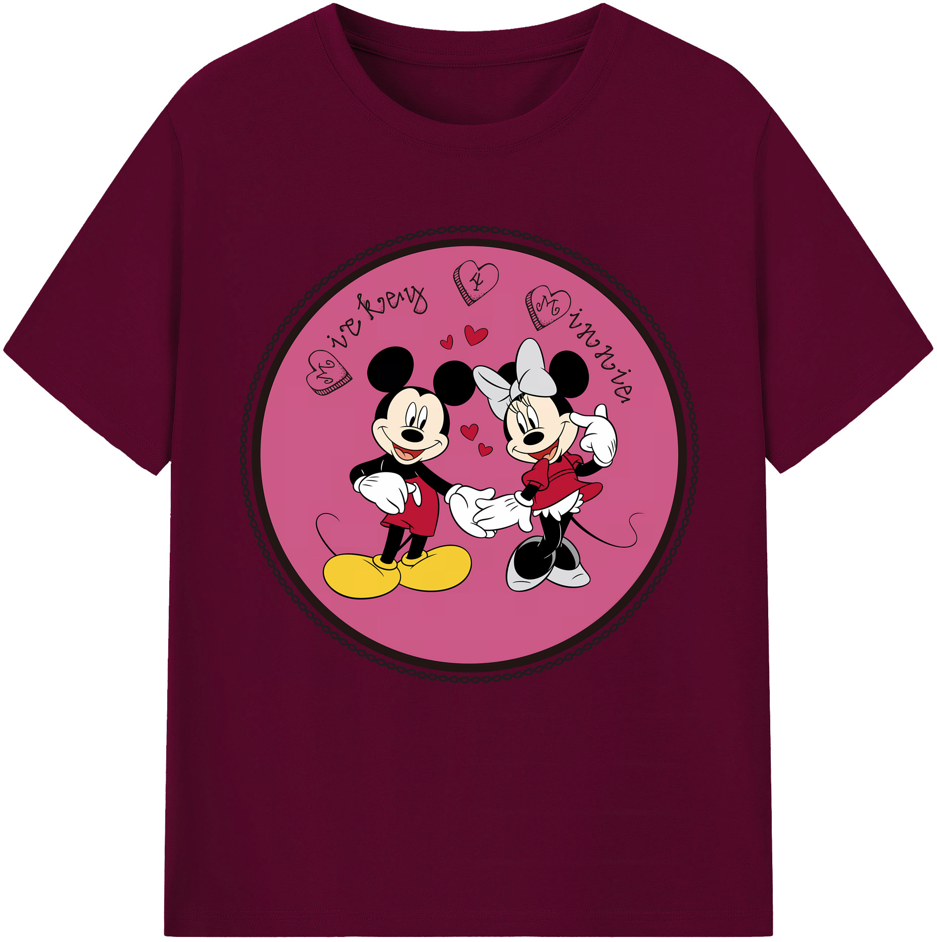 ミッキーマウス Mickey Mouse レディースカジュアルプリントTシャツ（綿100％）